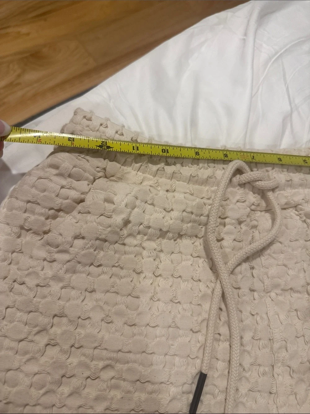 OAS Cream Waffle-Texture Swim Trunks